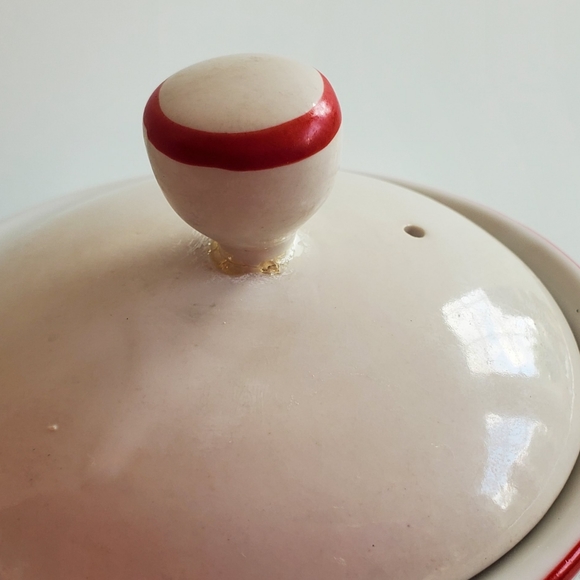 Cuthbertson American Christmas Tree Coffee Tea Pot Red Rim Wl Lid VTG  9" - Picture 6 of 9